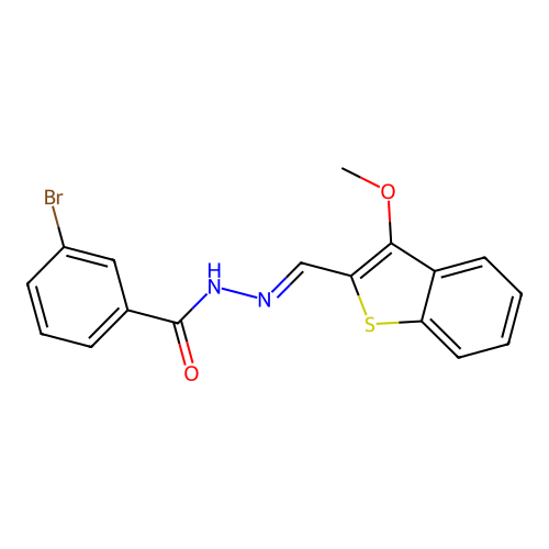 3-bromo-N'-[(E)-(3-methoxy-1-benzothiophen-2-yl)methylidene]benzohydrazide structure