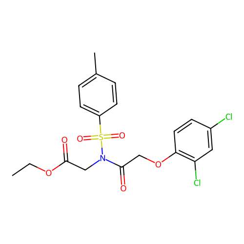 ethyl 2-(2-(2,4-dichlorophenoxy)-N-tosylacetamido)acetate structure