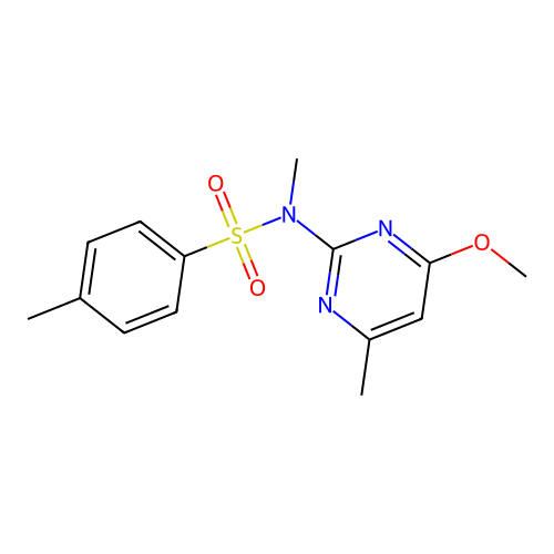 N-(4-methoxy-6-methylpyrimidin-2-yl)-N,4-dimethylbenzenesulfonamide structure