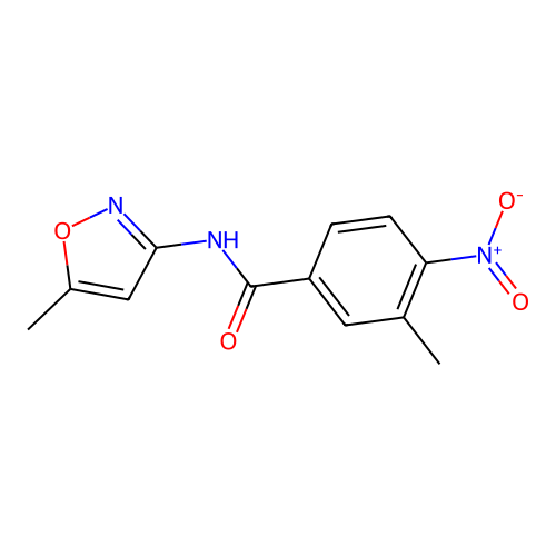 3-methyl-N-(5-methyl-1,2-oxazol-3-yl)-4-nitrobenzamide structure