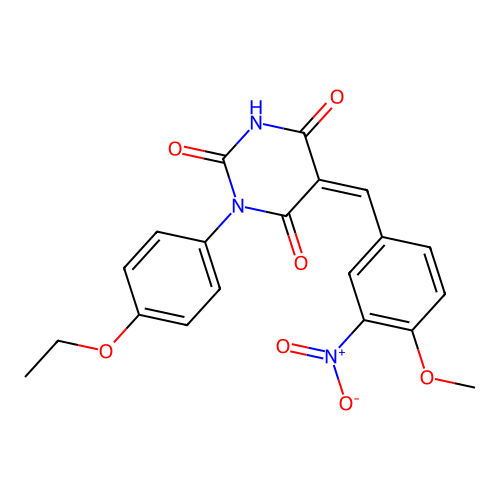 (5Z)-1-(4-ethoxyphenyl)-5-[(4-methoxy-3-nitrophenyl)methylidene]-1,3-diazinane-2,4,6-trione structure