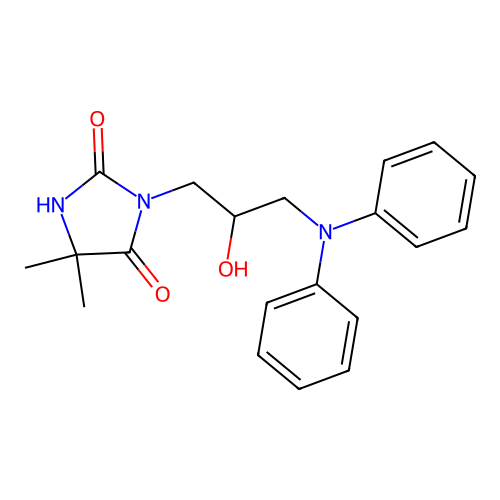 3-[3-(Diphenylamino)-2-hydroxypropyl]-5,5-dimethylimidazolidine-2,4-dione structure