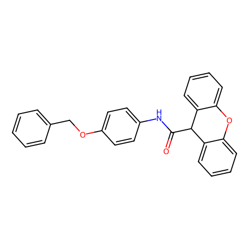 N-[4-(benzyloxy)phenyl]-9H-xanthene-9-carboxamide structure