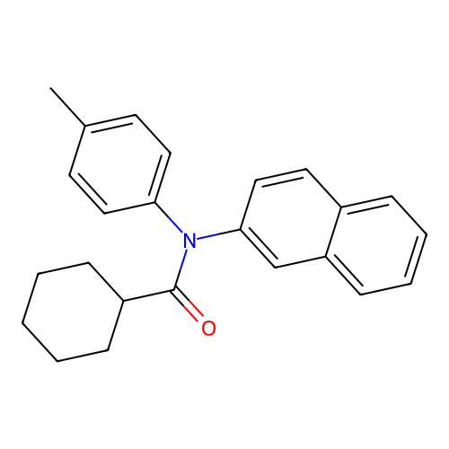 N-(4-methylphenyl)-N-(naphthalen-2-yl)cyclohexanecarboxamide structure