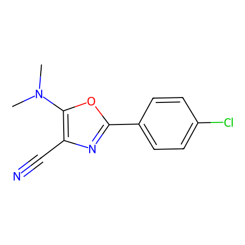 2-(4-Chlorophenyl)-5-(dimethylamino)-1,3-oxazole-4-carbonitrile structure