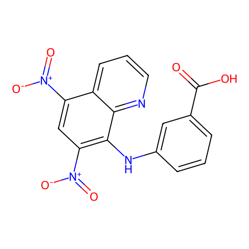 3-[(5,7-dinitroquinolin-8-yl)amino]benzoic Acid structure
