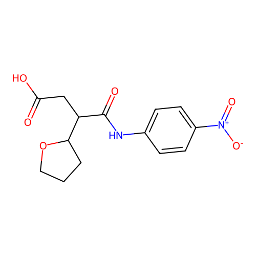 4-((4-Nitrophenyl)amino)-4-oxo-3-(tetrahydrofuran-2-yl)butanoic acid structure