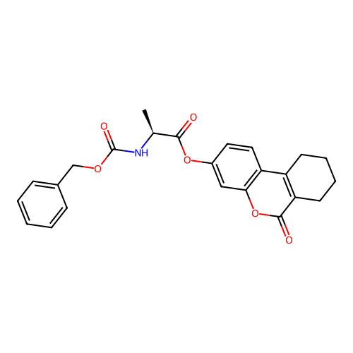 6-oxo-7,8,9,10-tetrahydro-6H-benzo[c]chromen-3-yl N-[(benzyloxy)carbonyl]-L-alaninate structure