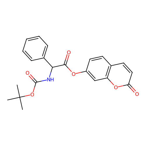 2-oxo-2H-chromen-7-yl [(tert-butoxycarbonyl)amino](phenyl)acetate structure