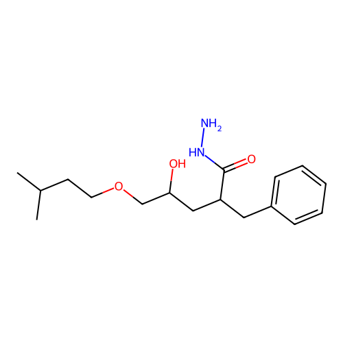 2-Benzyl-4-hydroxy-5-(isopentyloxy)pentanehydrazide structure