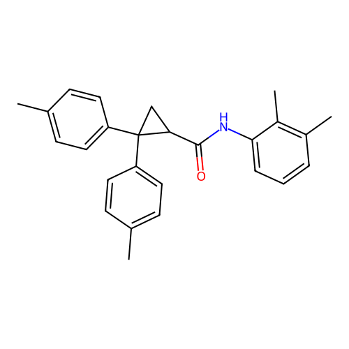 N-(2,3-dimethylphenyl)-2,2-di-p-tolylcyclopropanecarboxamide structure