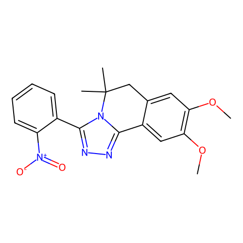 8,9-dimethoxy-5,5-dimethyl-3-(2-nitrophenyl)-6H-[1,2,4]triazolo[3,4-a]isoquinoline structure
