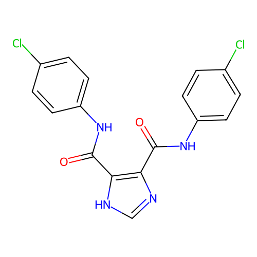 1H-Imidazole-4,5-dicarboxamide, N,N'-bis(4-chlorophenyl)- structure