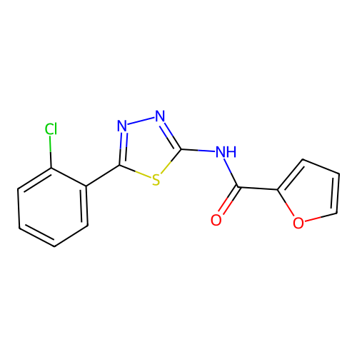 N-(5-(2-chlorophenyl)-1,3,4-thiadiazol-2-yl)furan-2-carboxamide structure