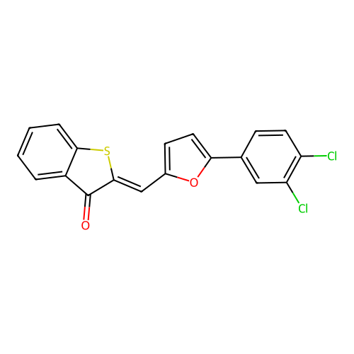 2-{[5-(3,4-dichlorophenyl)-2-furyl]methylene}-1-benzothiophen-3(2H)-one structure