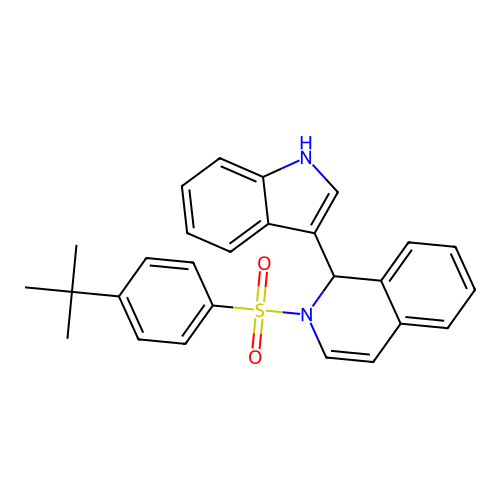 2-[(4-tert-butylphenyl)sulfonyl]-1-(1H-indol-3-yl)-1,2-dihydroisoquinoline structure