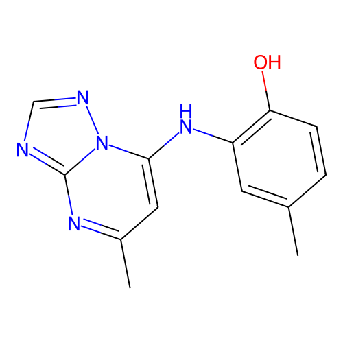 4-Methyl-2-[(5-methyl[1,2,4]triazolo[1,5-a]pyrimidin-7-yl)amino]phenol structure