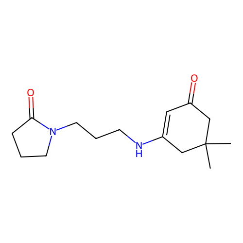 1-[3-(5,5-Dimethyl-3-oxo-cyclohex-1-enylamino)-propyl]-pyrrolidin-2-one structure