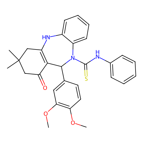 11-(3,4-Dimethoxy-phenyl)-3,3-dimethyl-1-oxo-1,2,3,4,5,11-hexahydro-dibenzo[b,e] structure