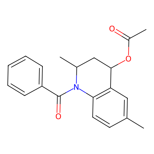 Acetic acid 1-benzoyl-2,6-dimethyl-1,2,3,4-tetrahydro-quinolin-4-yl ester structure