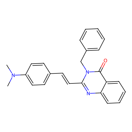 3-benzyl-2-{(E)-2-[4-(dimethylamino)phenyl]ethenyl}quinazolin-4(3H)-one structure