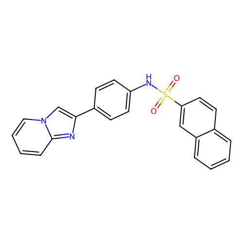 N-(4-imidazo[1,2-a]pyridin-2-ylphenyl)naphthalene-2-sulfonamide structure