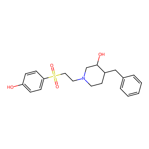 4-Benzyl-1-[2-(4-hydroxyphenyl)sulfonylethyl]piperidin-3-ol structure