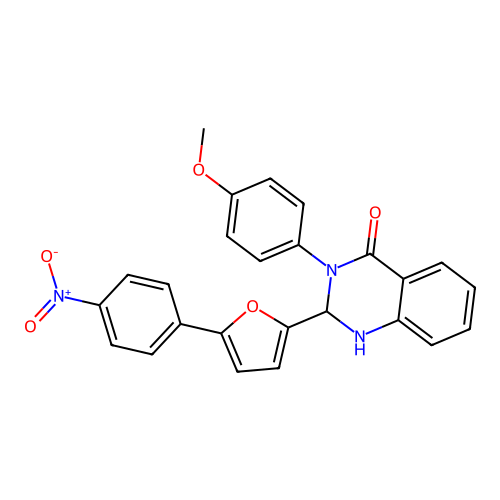 3-(4-methoxyphenyl)-2-(5-(4-nitrophenyl)furan-2-yl)-2,3-dihydroquinazolin-4(1H)-one structure
