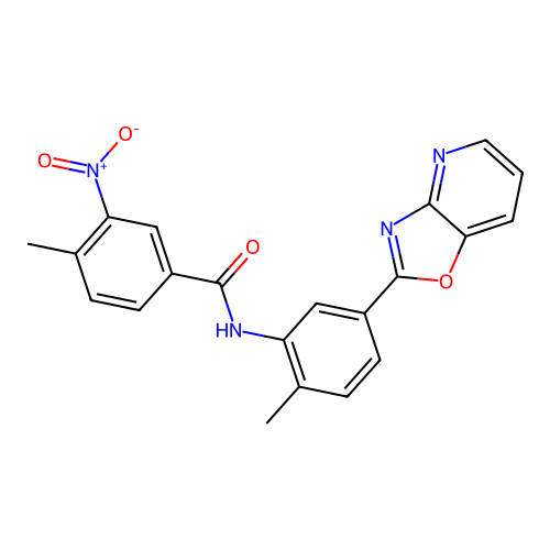 4-Methyl-N-(2-methyl-5-{[1,3]oxazolo[4,5-B]pyridin-2-YL}phenyl)-3-nitrobenzamide structure