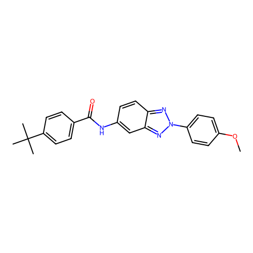 4-tert-butyl-N-[2-(4-methoxyphenyl)-2H-benzotriazol-5-yl]benzamide structure