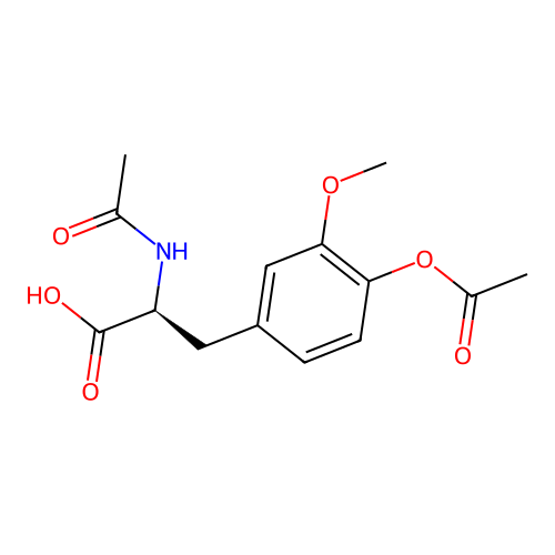 N-acetyl-3-methoxy-4-acetoxyphenylalanine structure