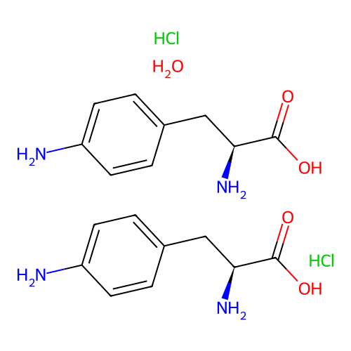 (2S)-2-amino-3-(4-aminophenyl)propanoic acid;hydrate;dihydrochloride structure