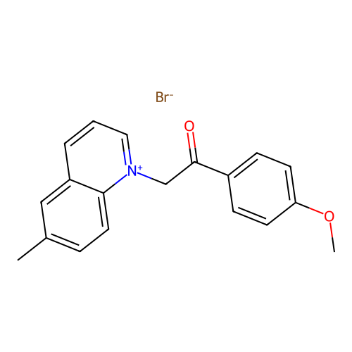 1-[2-(4-Methoxyphenyl)-2-oxoethyl]-6-methylquinolinium bromide structure