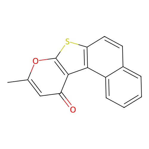 9-methyl-11H-naphtho[1',2':4,5]thieno[2,3-b]pyran-11-one structure