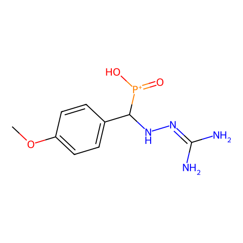 (carbamimidamidoamino)(4-methoxyphenyl)methylphosphinic acid structure