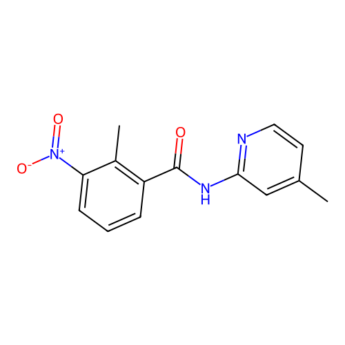 2-methyl-N-(4-methylpyridin-2-yl)-3-nitrobenzamide structure