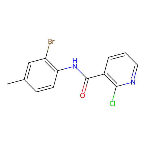 N-(2-bromo-4-methylphenyl)-2-chloropyridine-3-carboxamide structure