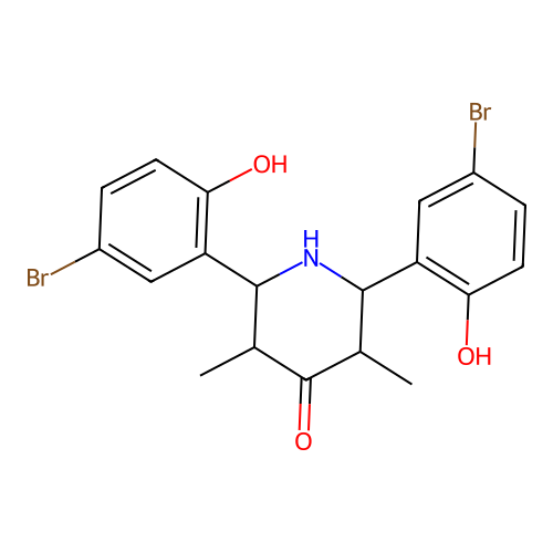 2,6-Bis(5-bromo-2-hydroxyphenyl)-3,5-dimethylpiperidin-4-one structure