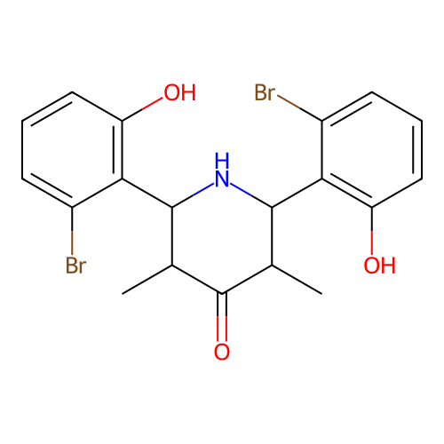 2,6-Bis(2-bromo-6-hydroxyphenyl)-3,5-dimethylpiperidin-4-one structure