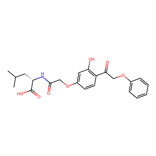 (2S)-2-[[2-[3-hydroxy-4-(2-phenoxyacetyl)phenoxy]acetyl]amino]-4-methylpentanoic acid structure