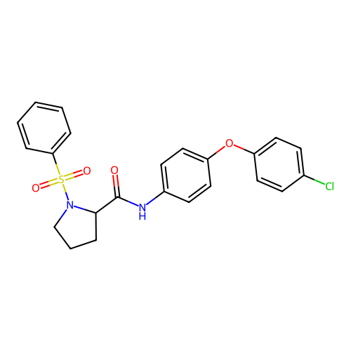 N-[4-(4-chlorophenoxy)phenyl]-1-(phenylsulfonyl)prolinamide structure