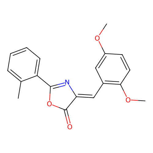 (4Z)-4-(2,5-dimethoxybenzylidene)-2-(2-methylphenyl)-1,3-oxazol-5(4H)-one structure