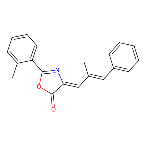 4-(2-Methyl-3-phenyl-allylidene)-2-o-tolyl-4H-oxazol-5-one structure