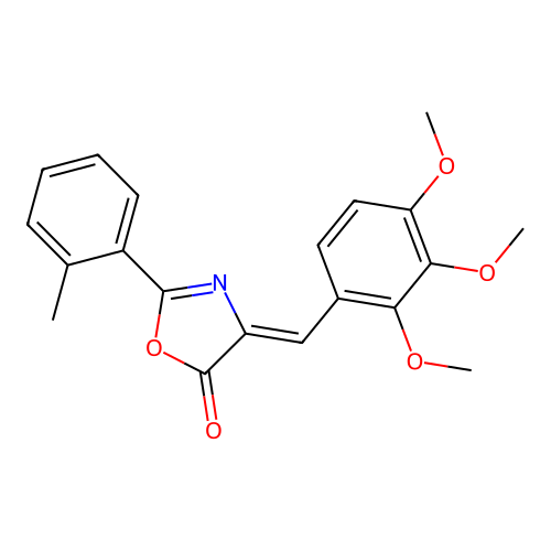 (4Z)-2-(2-methylphenyl)-4-(2,3,4-trimethoxybenzylidene)-1,3-oxazol-5(4H)-one structure