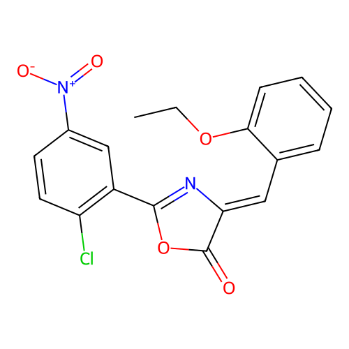 (Z)-2-(2-chloro-5-nitrophenyl)-4-(2-ethoxybenzylidene)oxazol-5(4H)-one structure