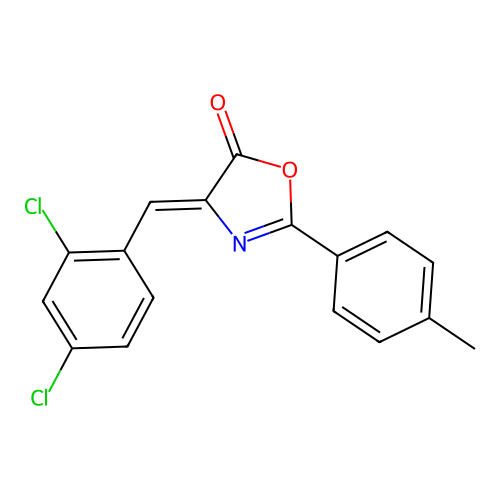 (4Z)-4-(2,4-dichlorobenzylidene)-2-(4-methylphenyl)-1,3-oxazol-5(4H)-one structure