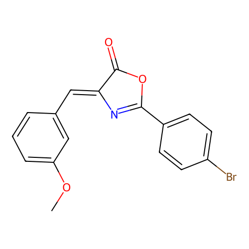 (4Z)-2-(4-bromophenyl)-4-(3-methoxybenzylidene)-1,3-oxazol-5(4H)-one structure