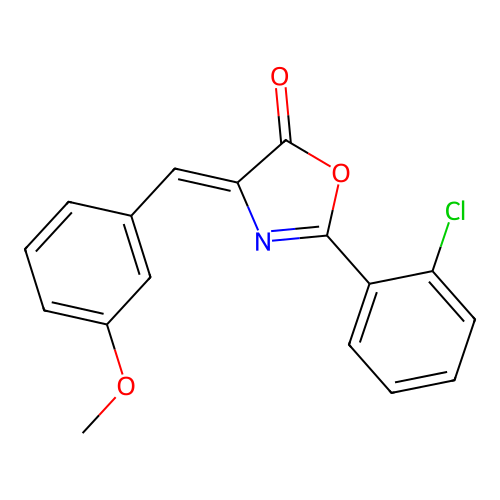 2-(2-chlorophenyl)-4-(3-methoxybenzylidene)oxazol-5(4H)-one structure