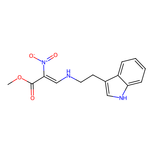 (Z)-methyl 3-((2-(1H-indol-3-yl)ethyl)amino)-2-nitroacrylate structure