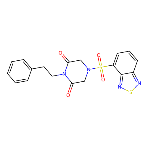 4-(Benzo[c][1,2,5]thiadiazol-4-ylsulfonyl)-1-phenethylpiperazine-2,6-dione structure